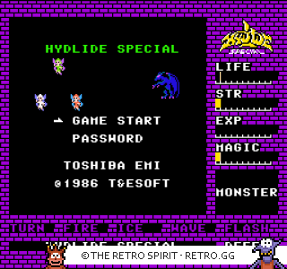 Game screenshot of Hydlide Special